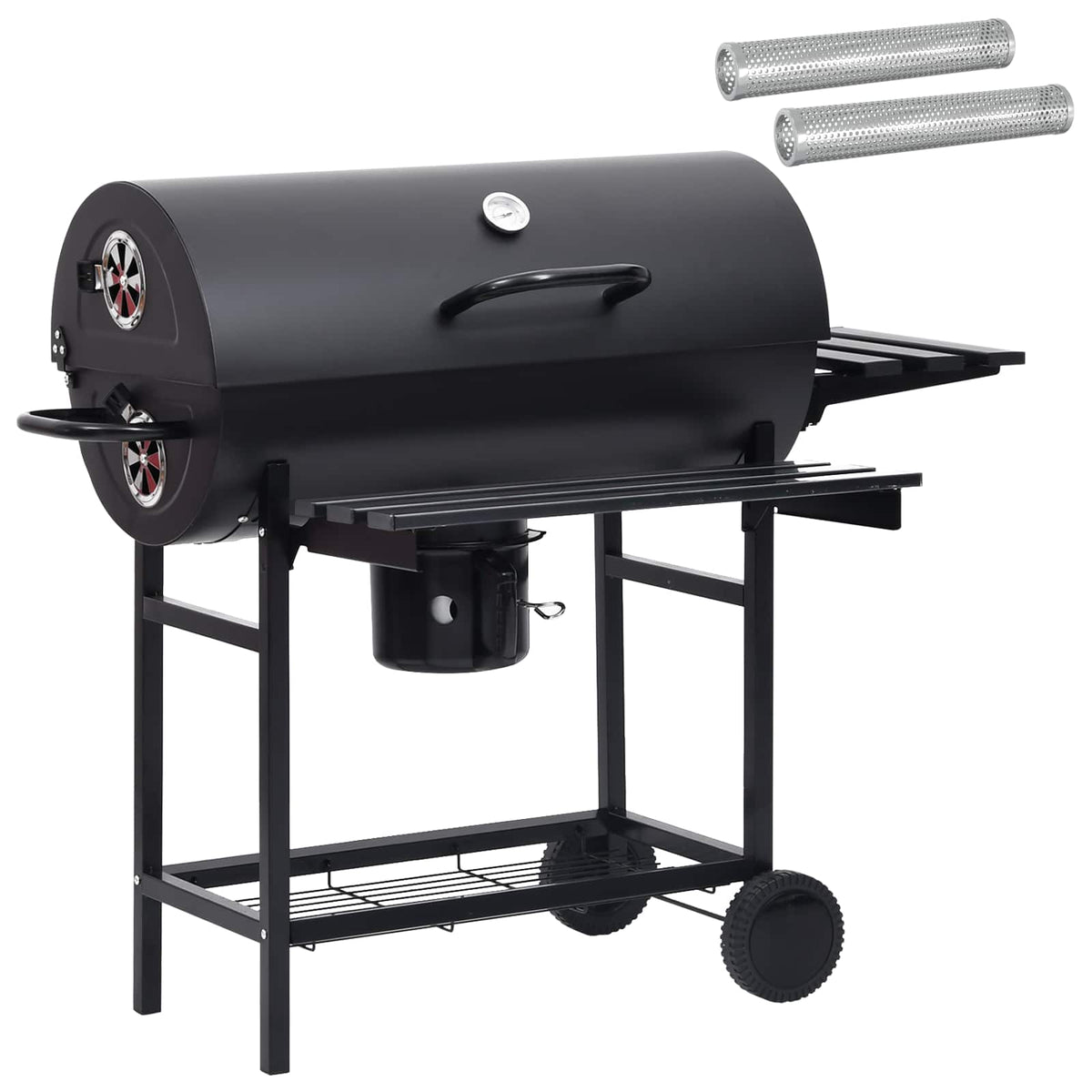 Tunngrill med hjul och hyllor 3 st 115 x 85 x 95 cm Metall