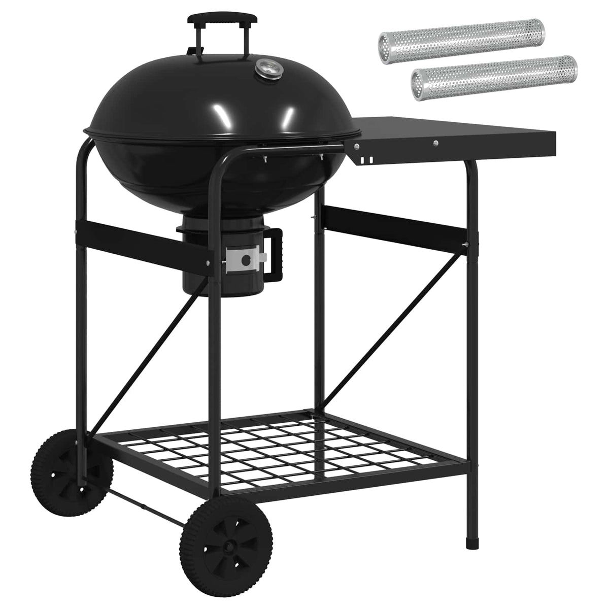 Kolkgrill med rökarslangar 91 x 71 x 107 cm Stål Svart
