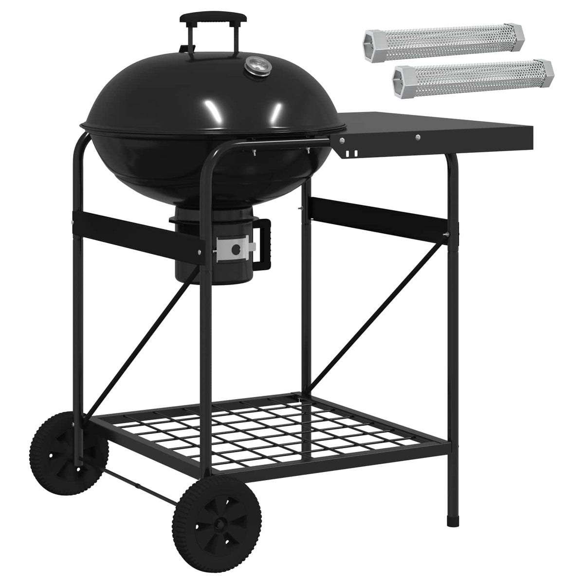Kolkgrill med rökarslangar 91 x 71 x 107 cm Stål Svart
