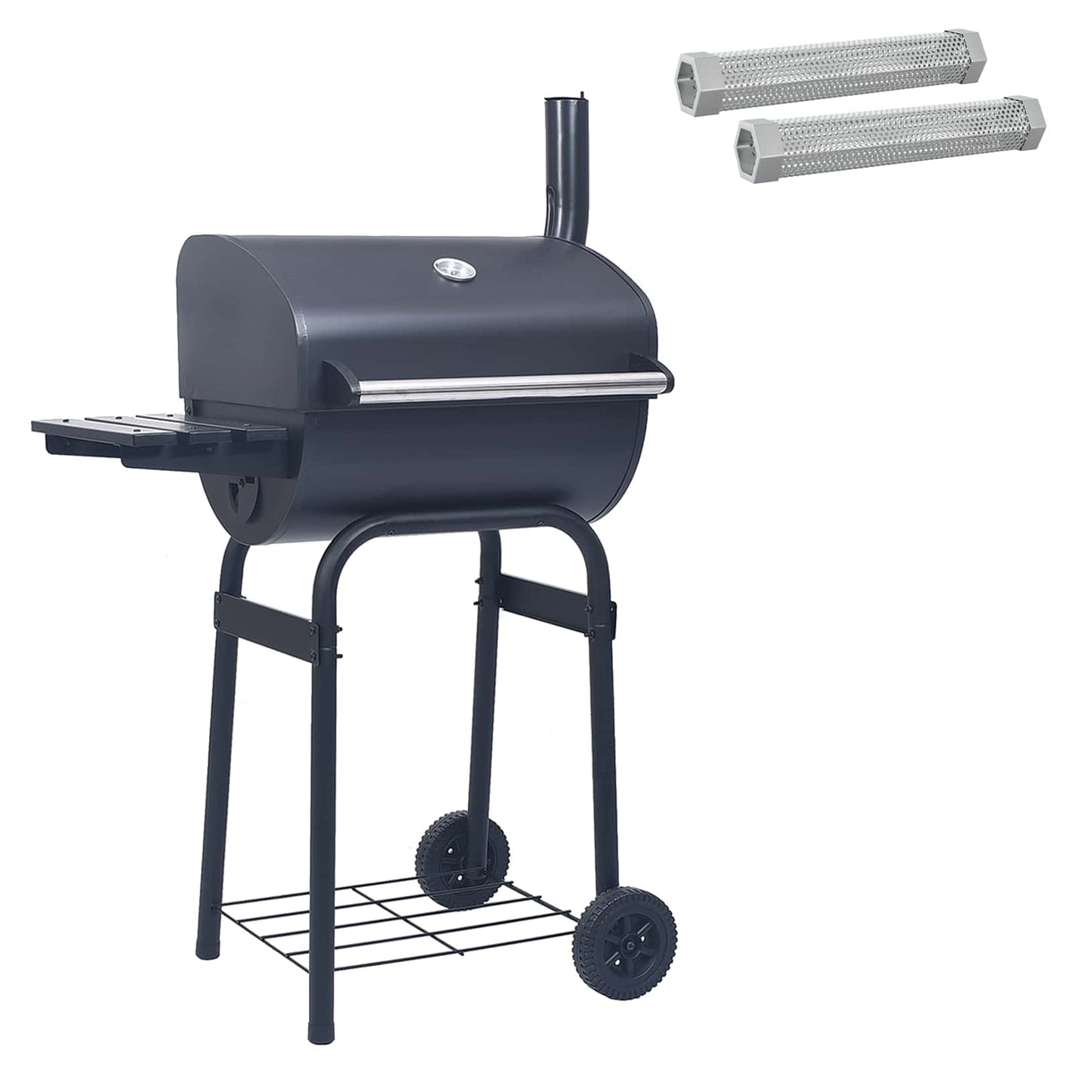 Kolgrill 75 x 48 x 120 cm Pulverlackerat stål och Plast Silver