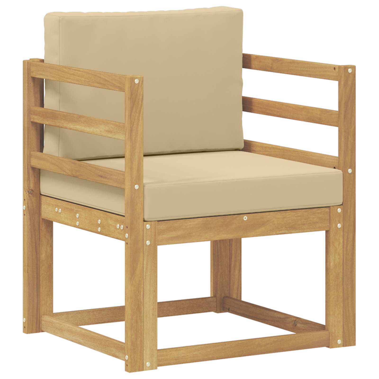 2 Stycke Utomhussoffset Polyester Vit och beige
