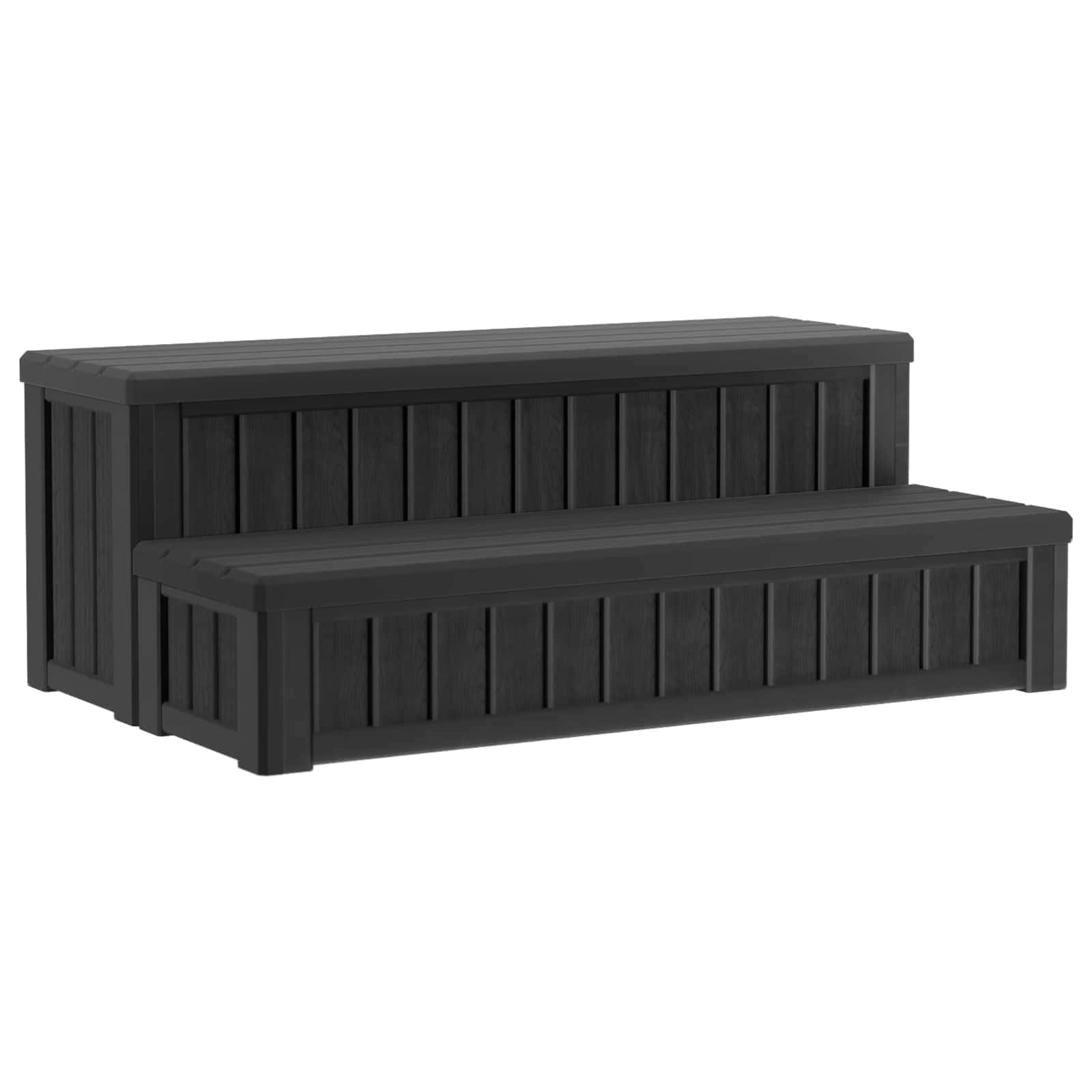 Badtunna Steg med Förvaring 2-Stegs Svart 93 x 57 x 35 cm PP