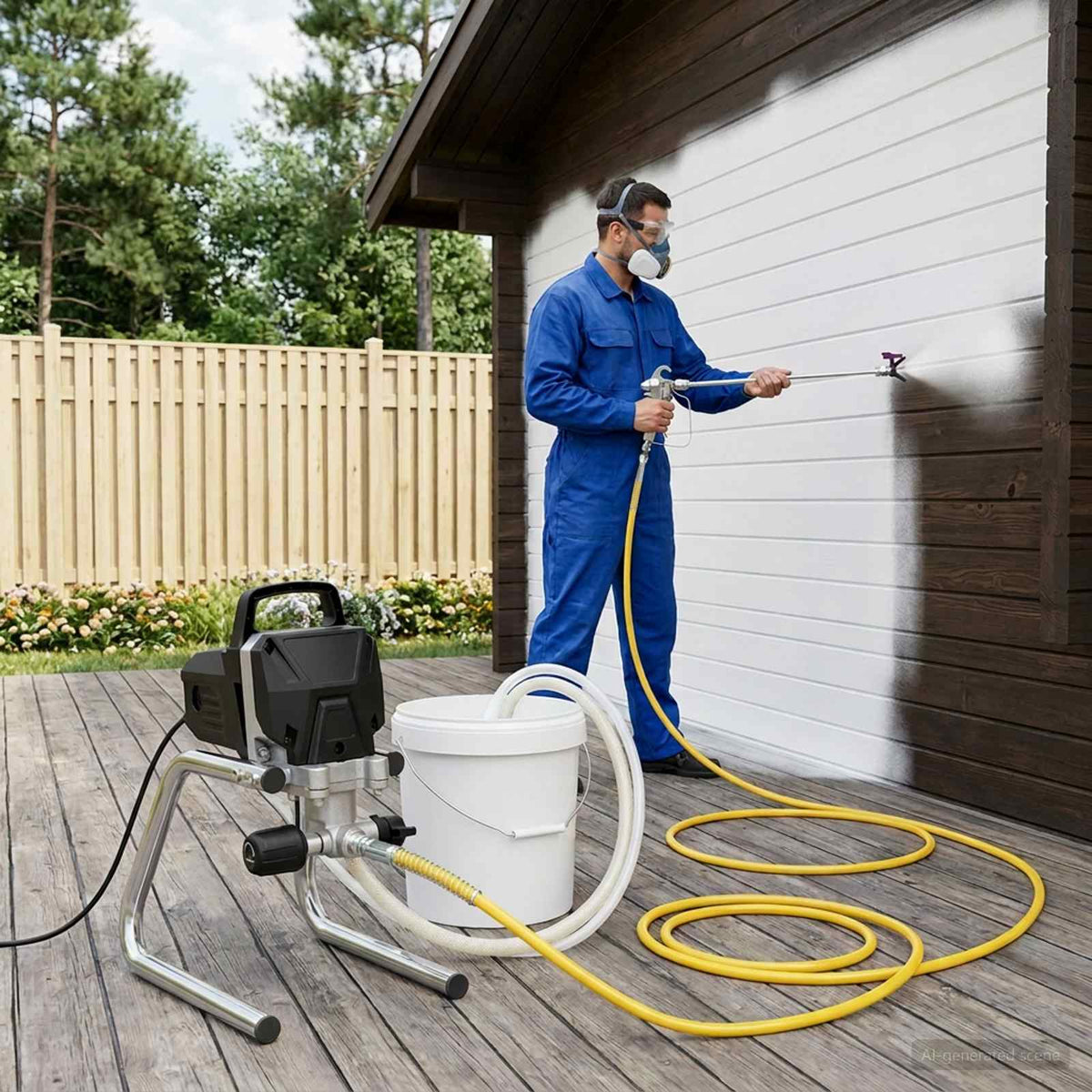 Spolningsfri färgspruta 10 m sprayslang 220V 2L/min 227 bar