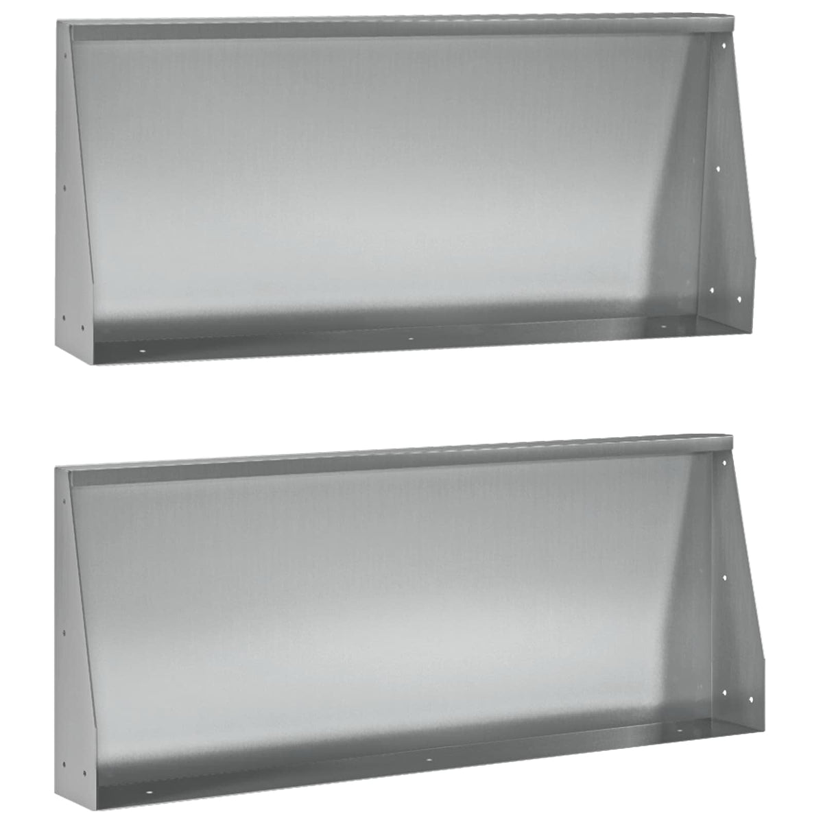 Stödvägg 2 st 100 x 12 x 50 cm Galvaniserat stål Silver