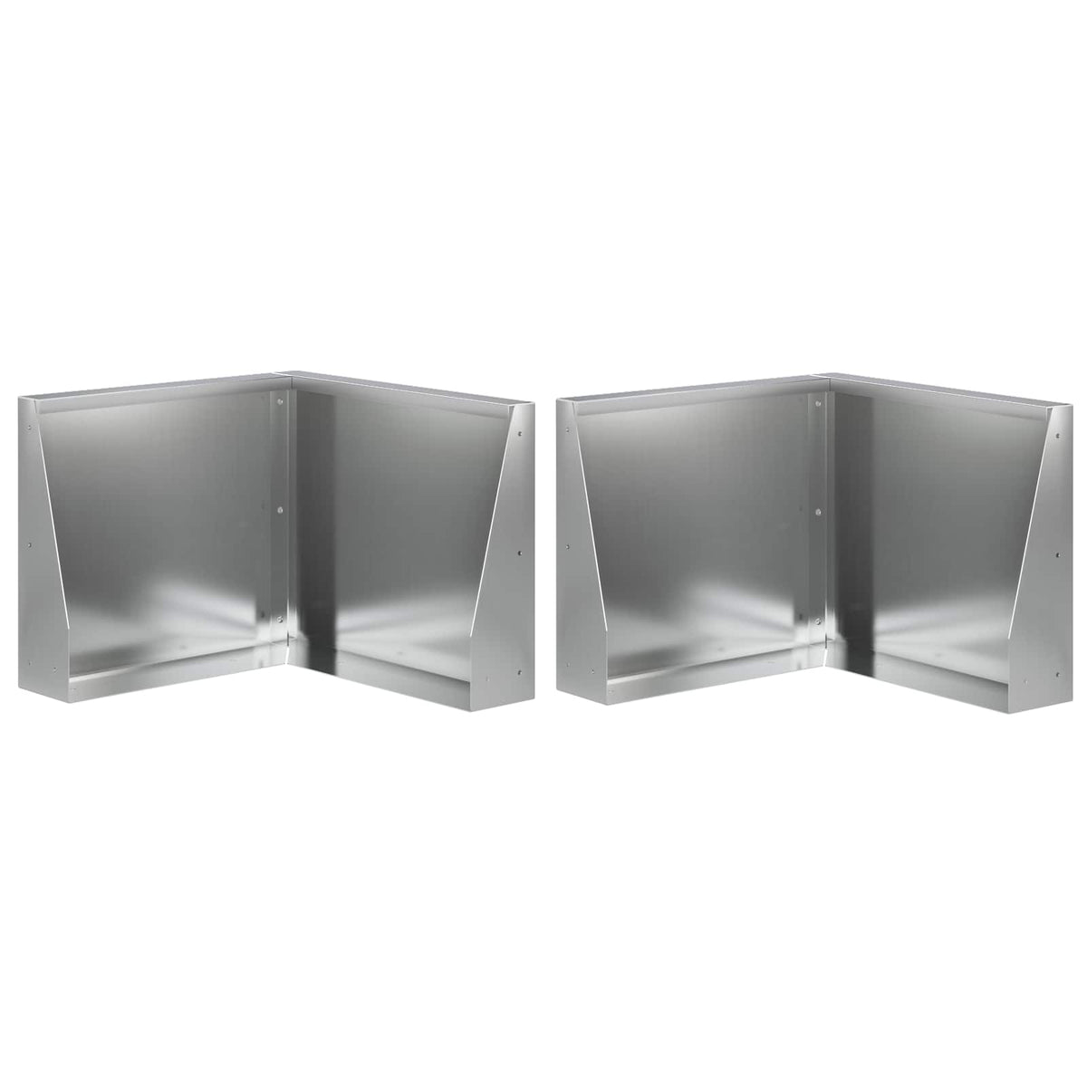 Stödvägg 2 st 50 x 50 x 50 cm Galvaniserat stål Silver