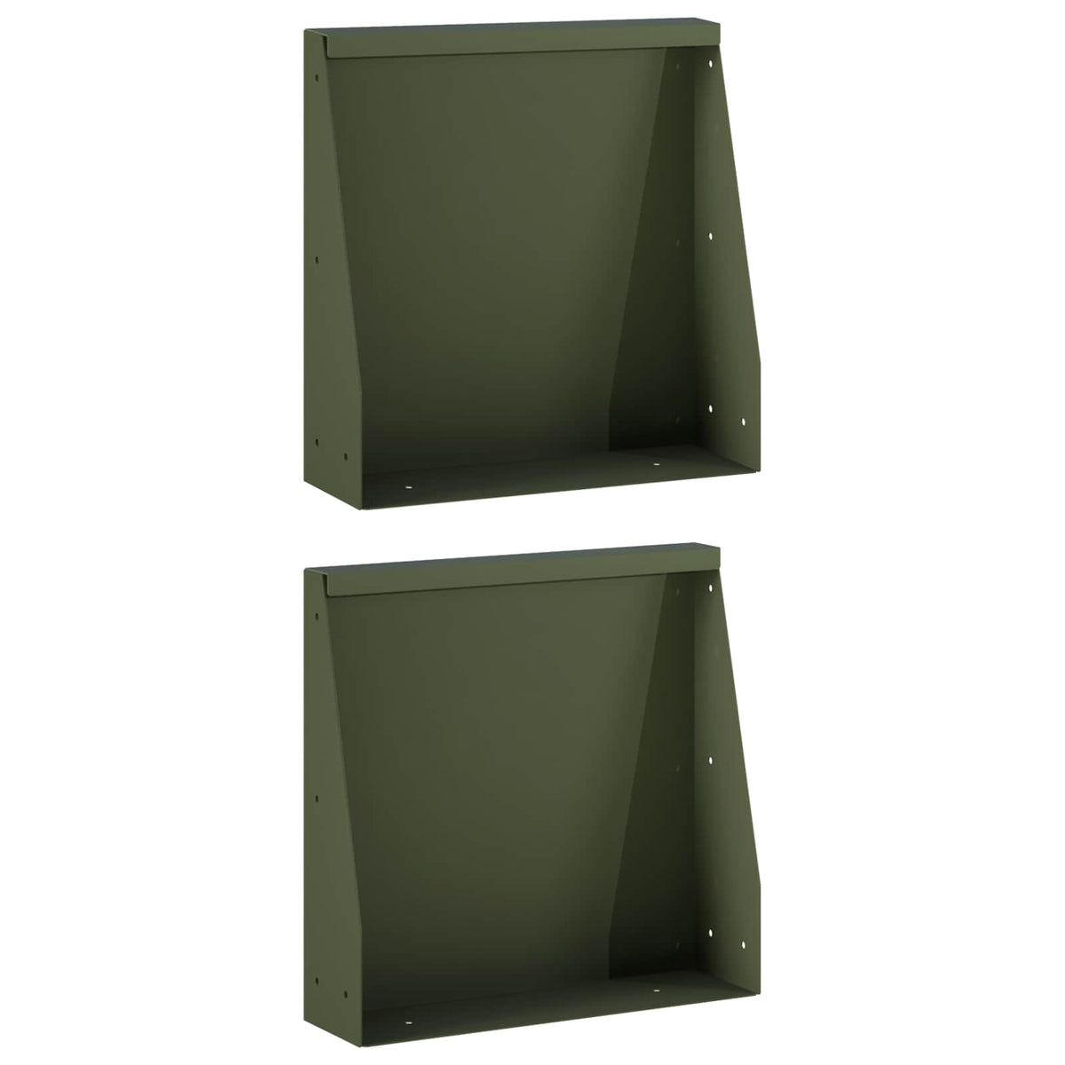 Stödvägg 2 st 40 x 12 x 30 cm Stål Olivgrön