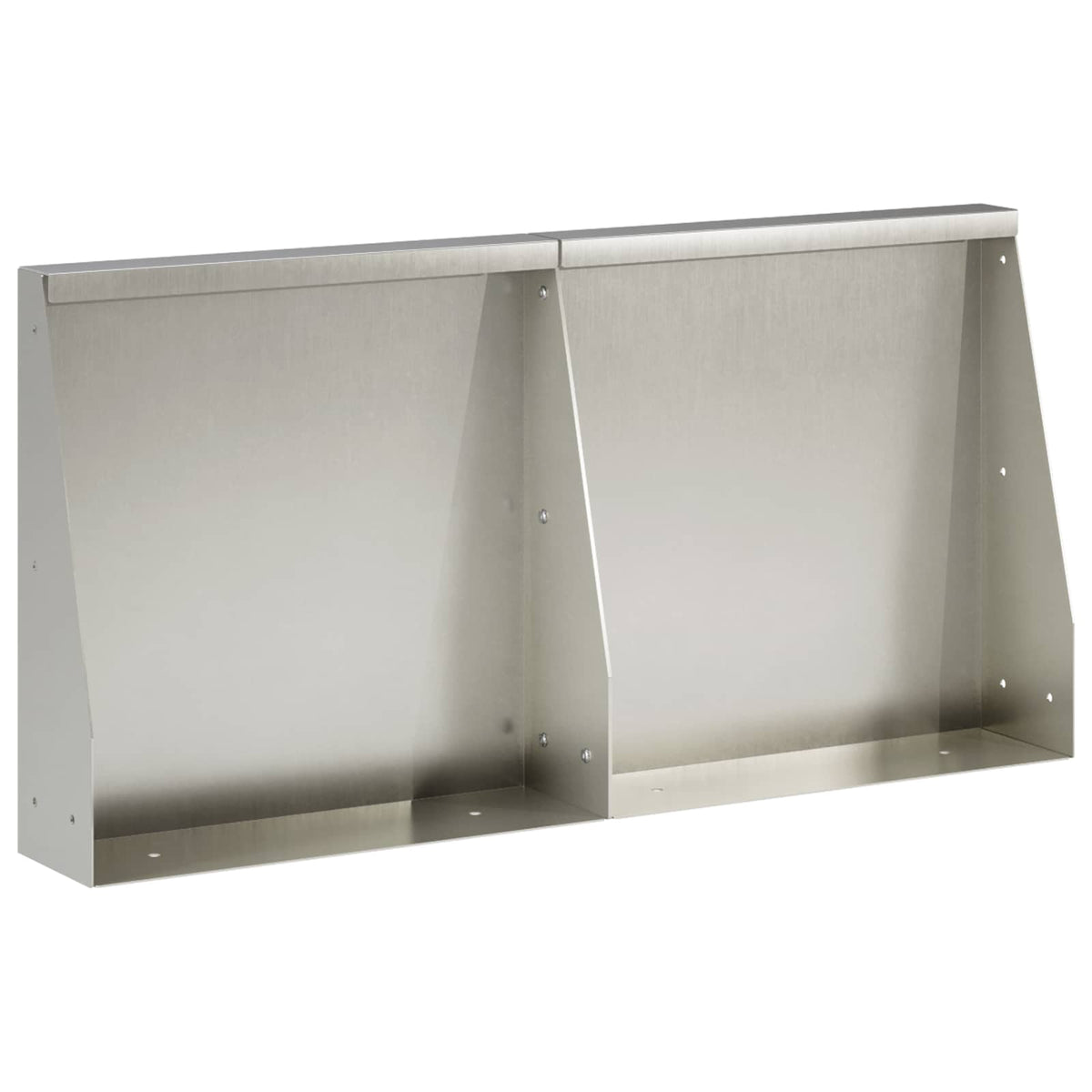 Stödvägg 2 st 40 x 12 x 30 cm Rostfritt stål Silver