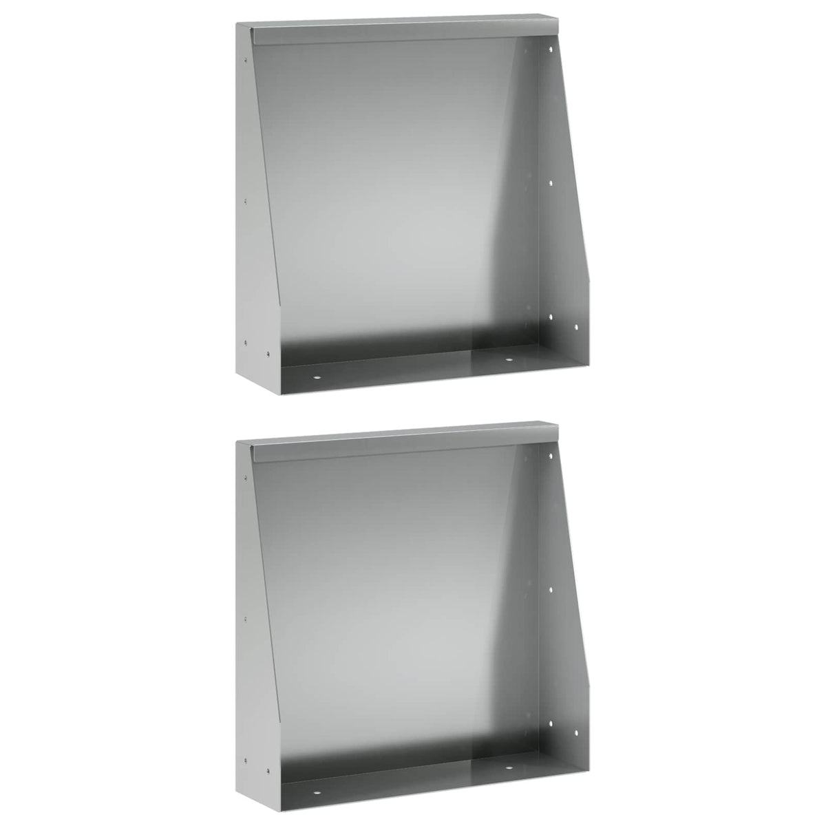 Stödvägg 2 st 40 x 12 x 30 cm Galvaniserat stål Silver