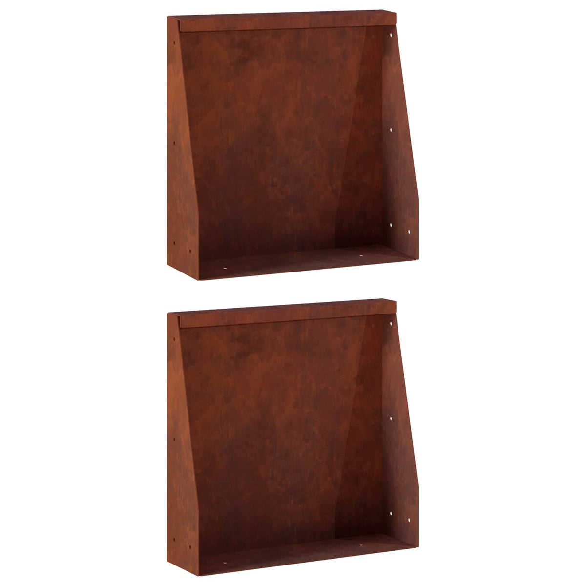 Stödvägg 2 st 40 x 12 x 30 cm Väderbeständig stål Rostig