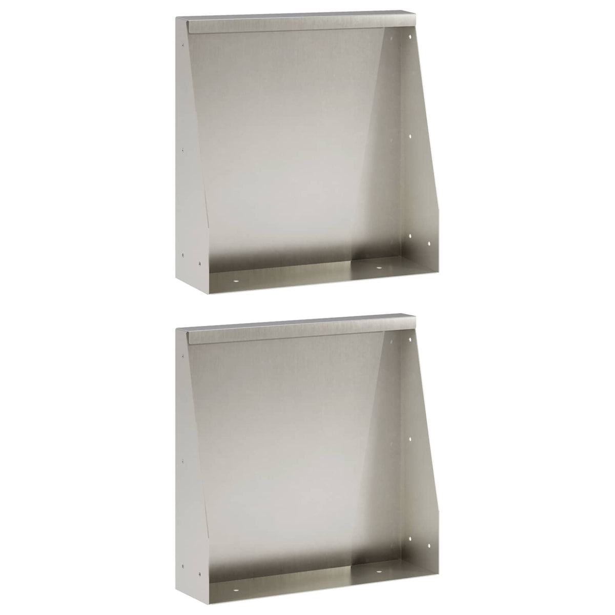 Stödvägg 2 st 40 x 12 x 50 cm Rostfritt stål Silver