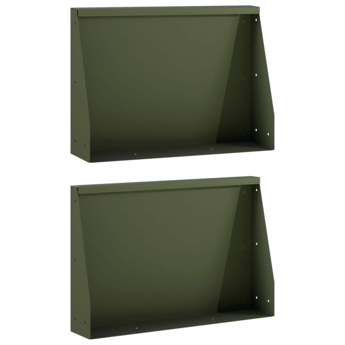Stödvägg 2 st 60 x 12 x 30 cm Stål Olivgrön