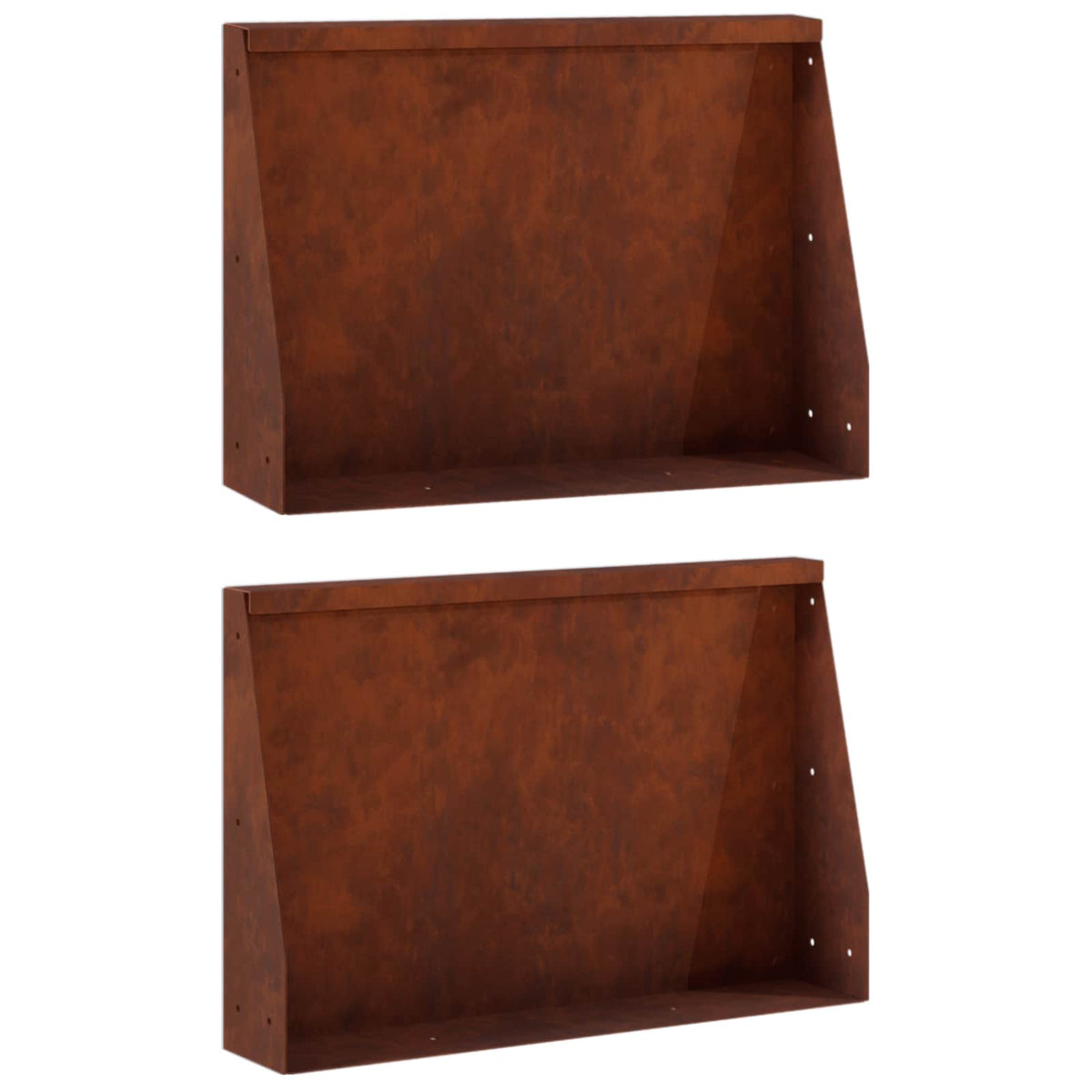 Stödvägg 2 st 60 x 12 x 30 cm Väderbeständig stål Rostig
