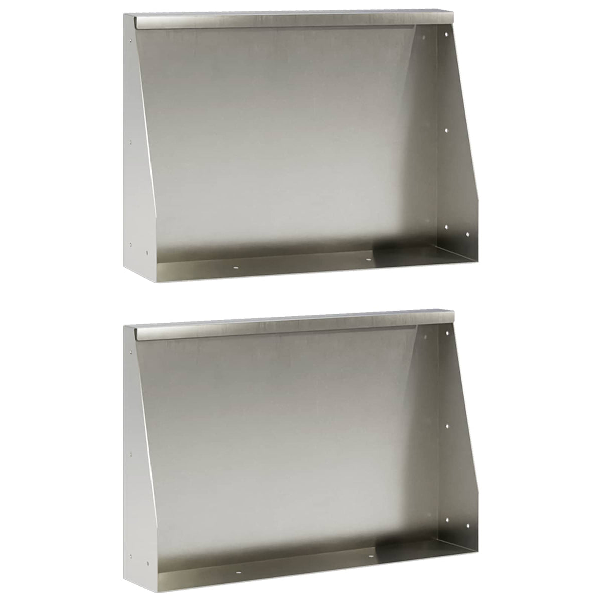Stödvägg 2 st 60 x 12 x 50 cm Rostfritt stål Silver