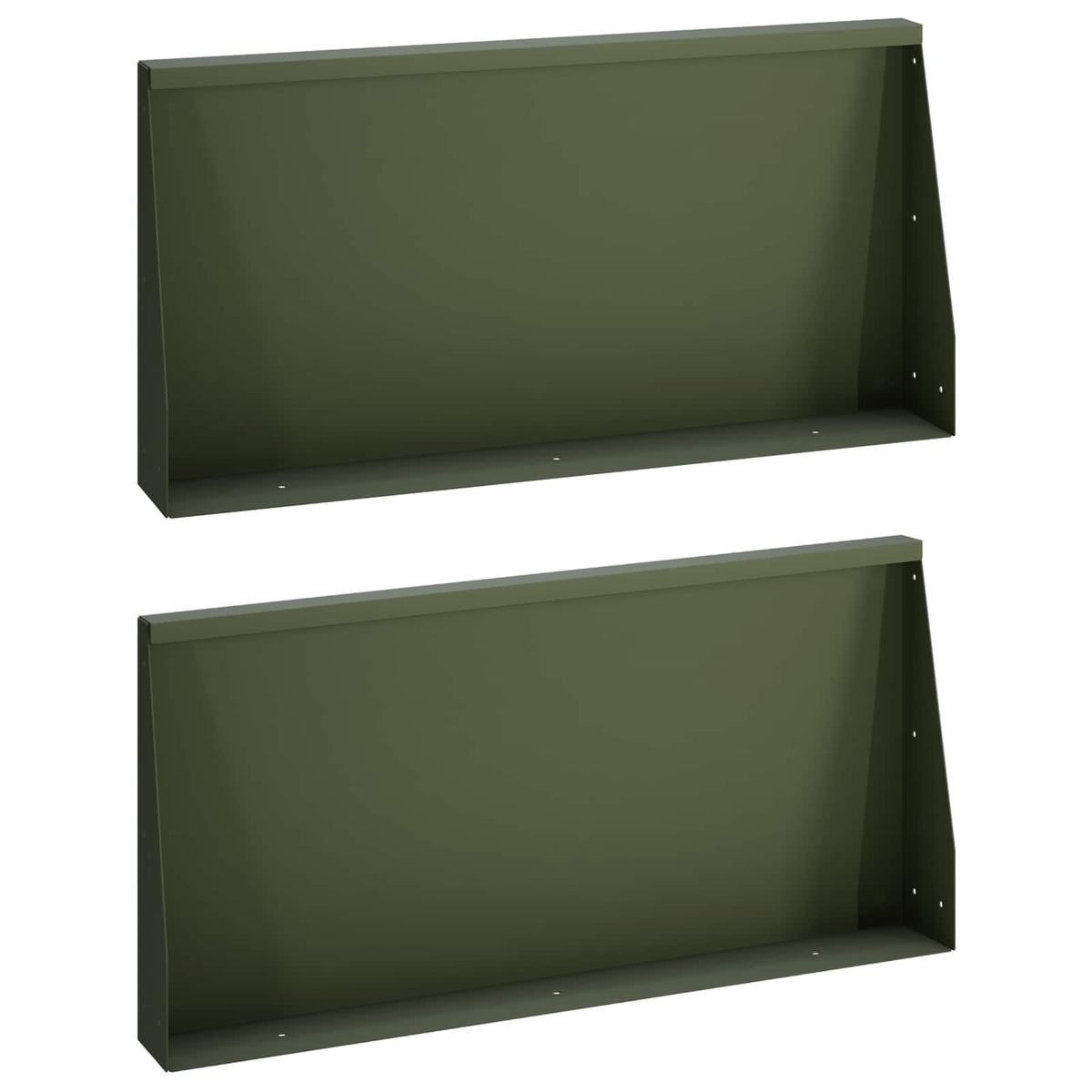 Stödvägg 2 st 80 x 12 x 30 cm Stål Olivgrön