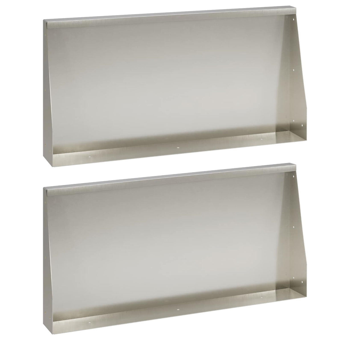 Stödvägg 2 st 80 x 12 x 50 cm Rostfritt stål Silver