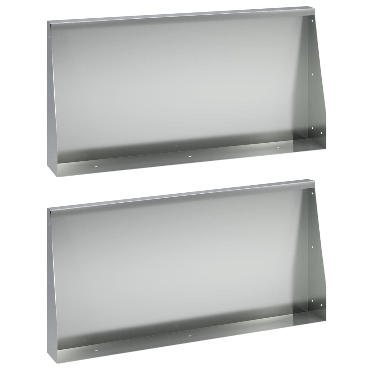 Stödvägg 2 st 80 x 12 x 50 cm Galvaniserat stål Silver