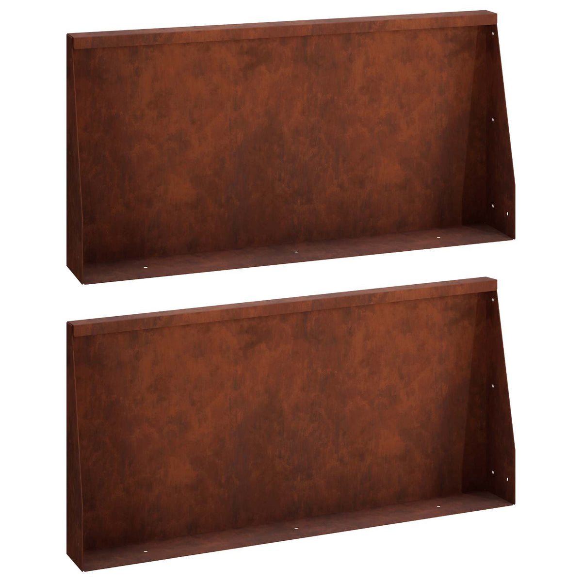 Stödvägg 2 st 80 x 12 x 50 cm Väderbeständig stål Rostig