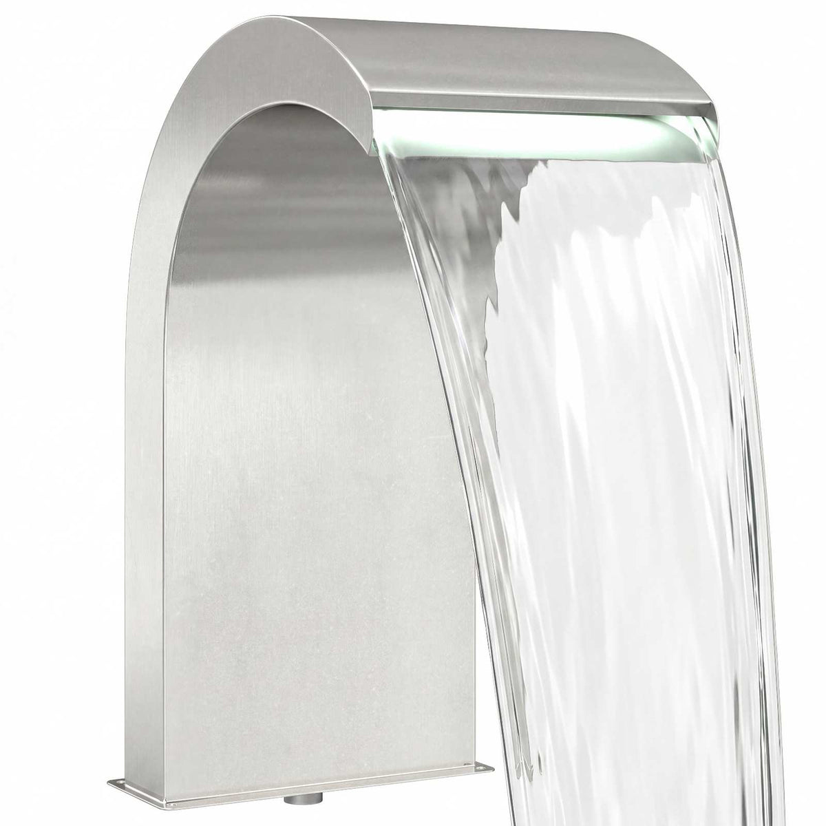 Poolfall med LED Rostfritt Stål 304 45 x 30 x 65 cm Silver