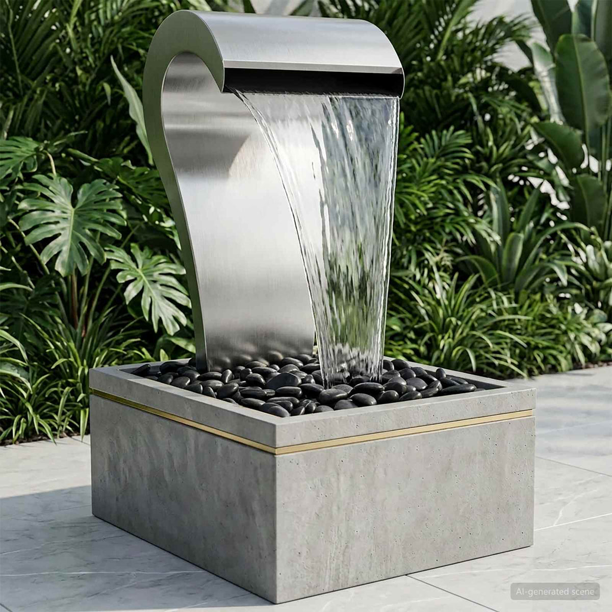 Trädgårdsvattenfall Rostfritt Stål 304 54,5 x 34 x 83 cm Silver