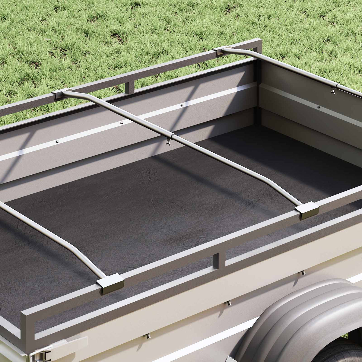 Tarpaulinbracket för släp Silver 102-155 cm Aluminium