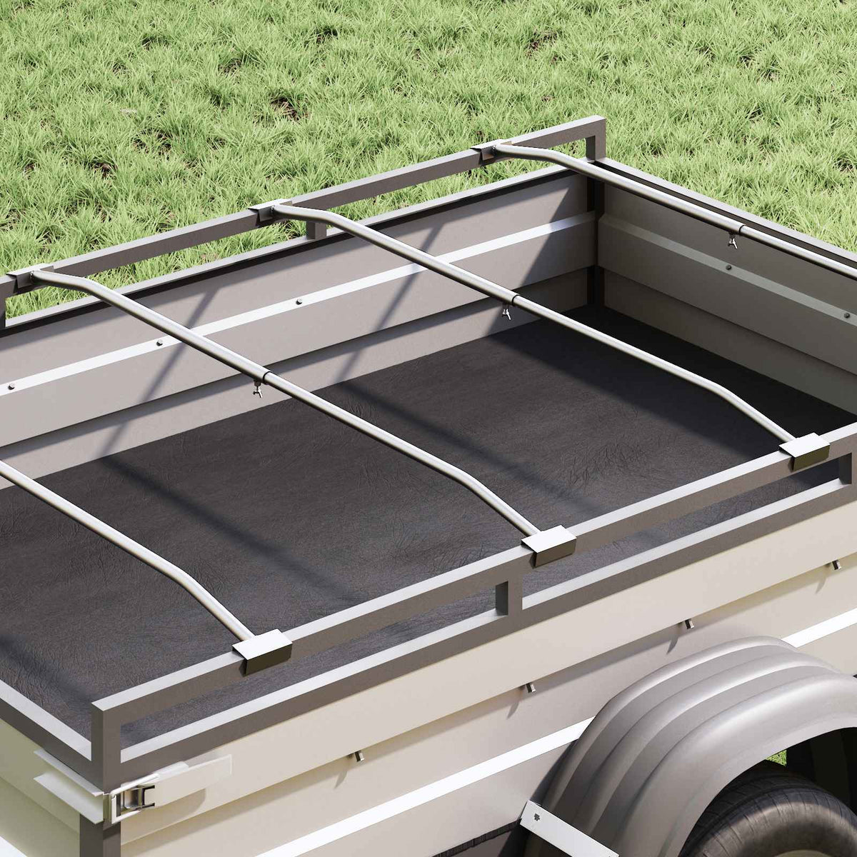 Tarpaulinbracket för släp Silver 136-218 cm