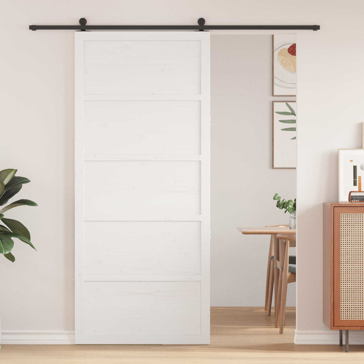 Ladugårdsdörr Vit 80 x 2,5 x 208 cm Massiv furu