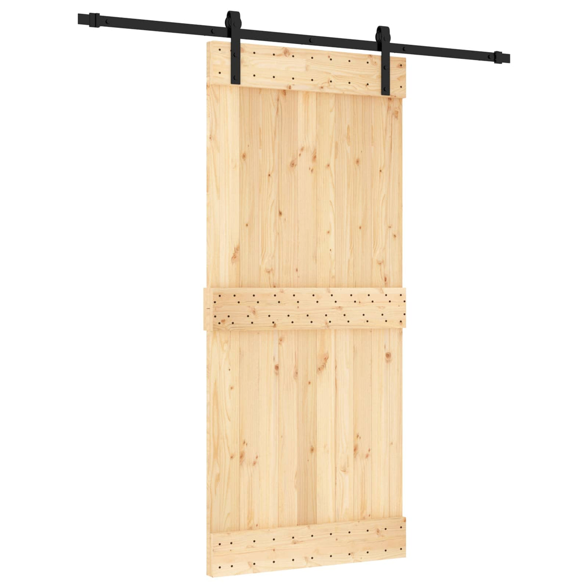 Skjutdörr 90 x 210 cm Massiv furuträdörr (obehandlad)