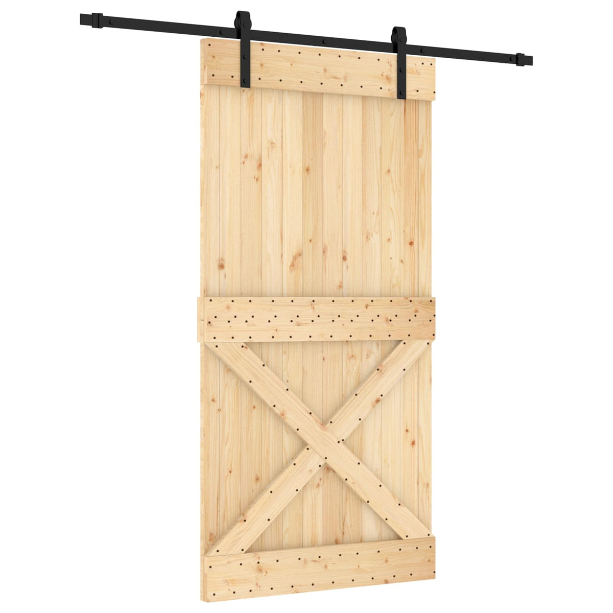 Skjutdörr 100 x 210 cm Massiv furuträdörr (obehandlad)