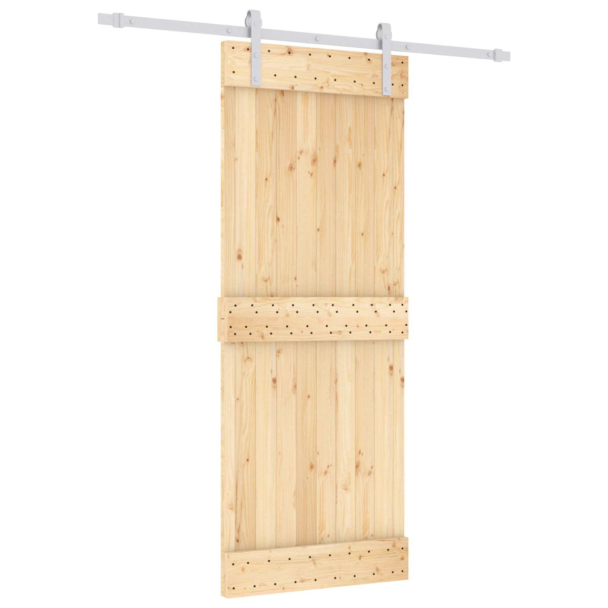 Skjutdörr 80 x 210 cm Massiv furuträdörr (obehandlad)