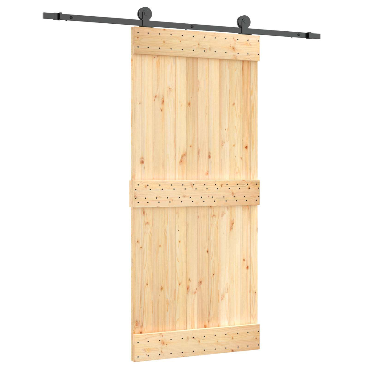 Skjutdörr 90 x 210 cm Massiv furuträdörr (obehandlad)