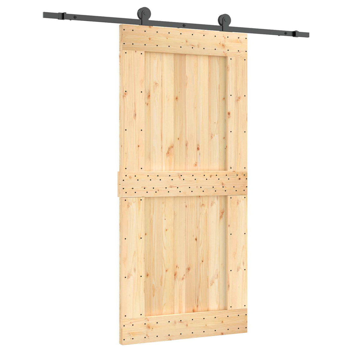 Skjutdörr 95 x 210 cm Massiv furuträdörr (obehandlad)