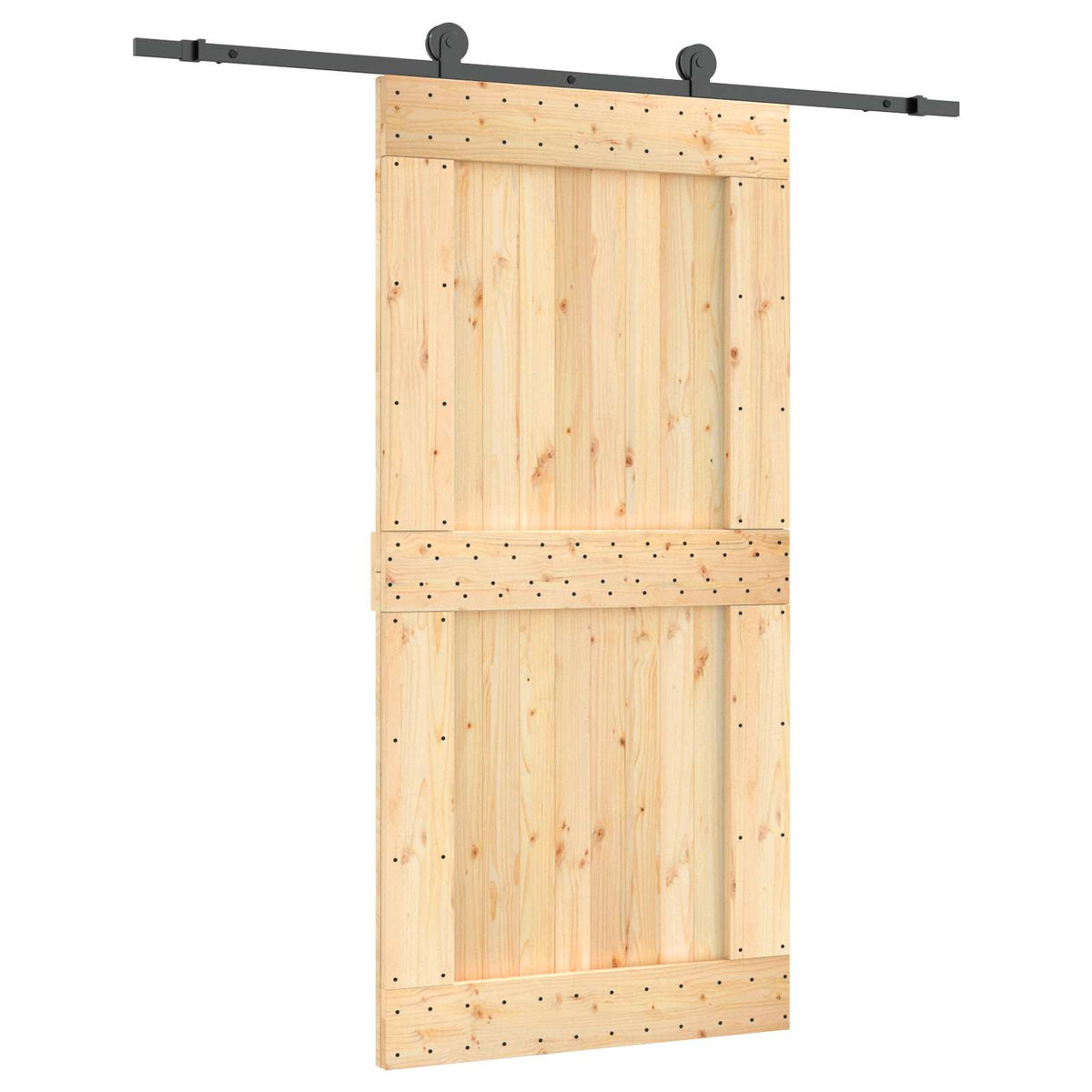 Skjutdörr 100 x 210 cm Massiv furuträdörr (obehandlad)