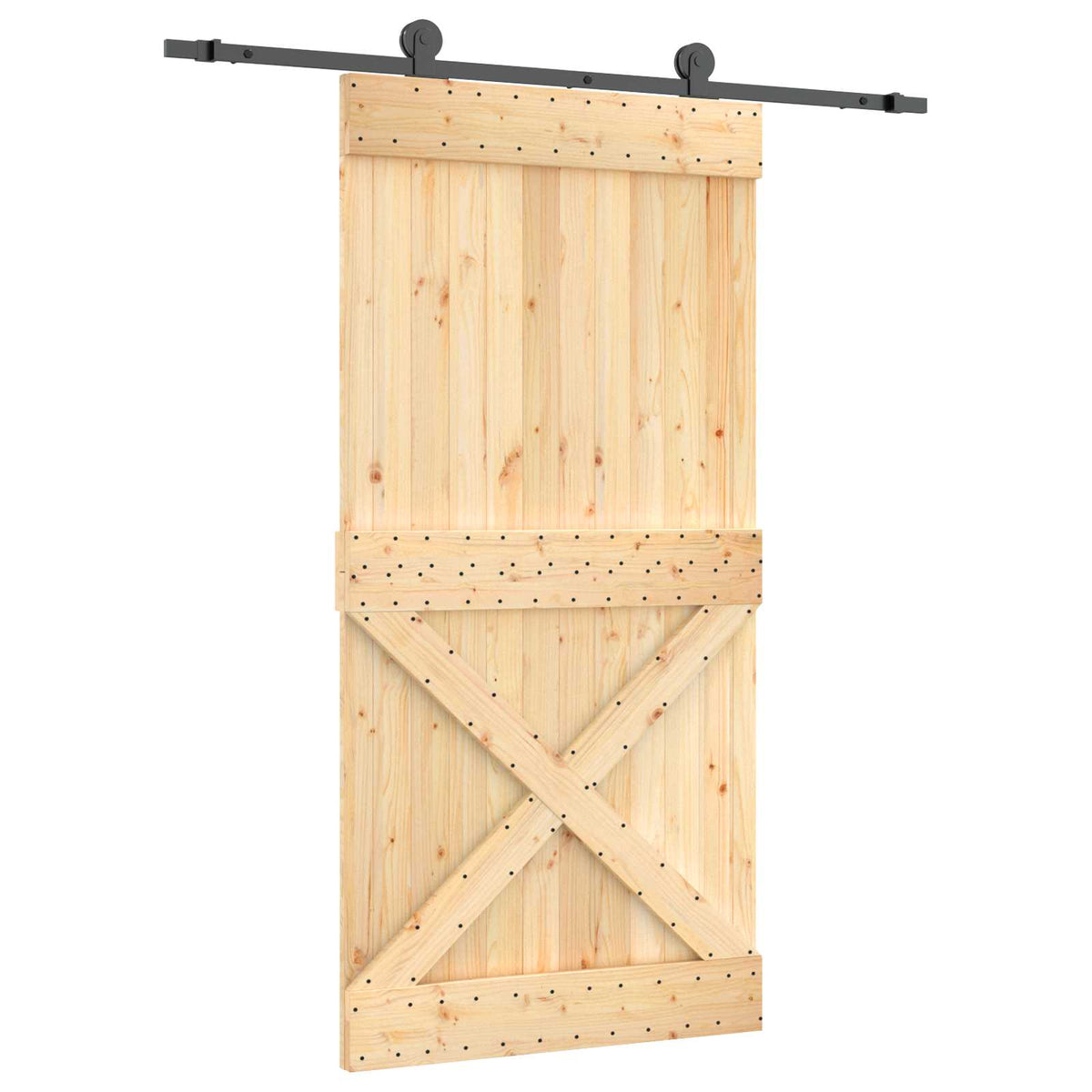 Skjutdörr 100 x 210 cm Massiv furuträdörr (obehandlad)