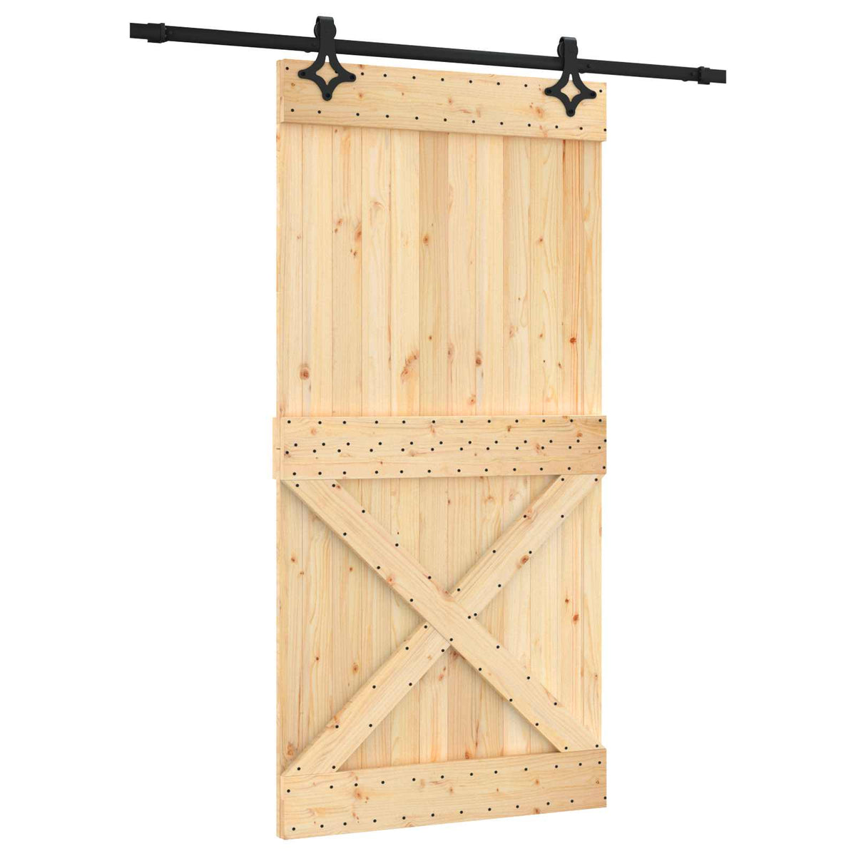 Skjutdörr 100 x 210 cm Massiv furuträdörr (obehandlad)
