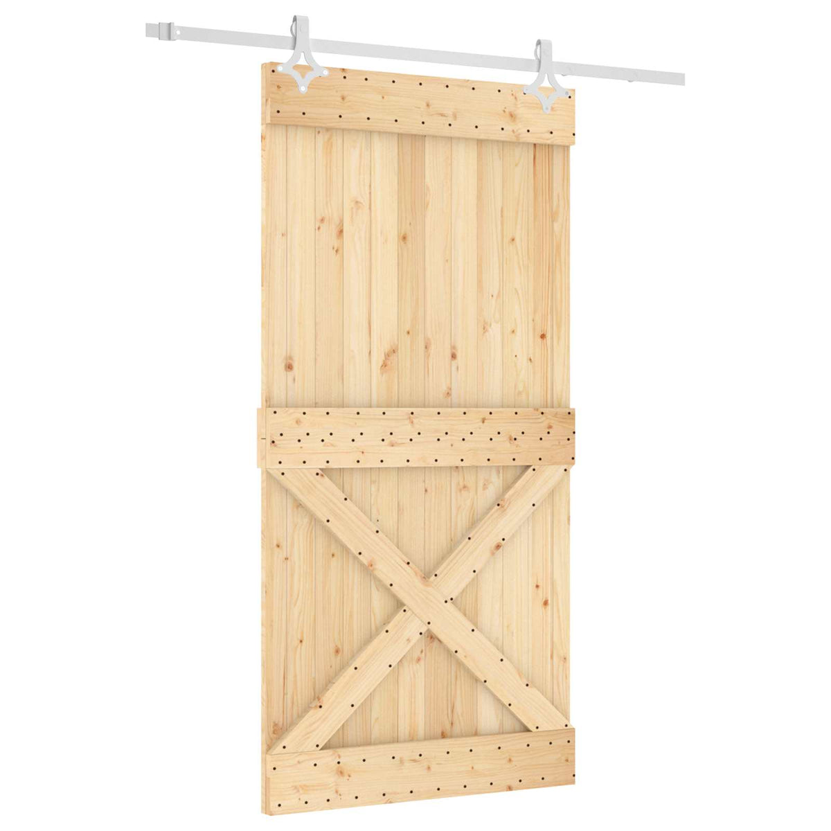Skjutdörr 100 x 210 cm Massiv furuträdörr (obehandlad)