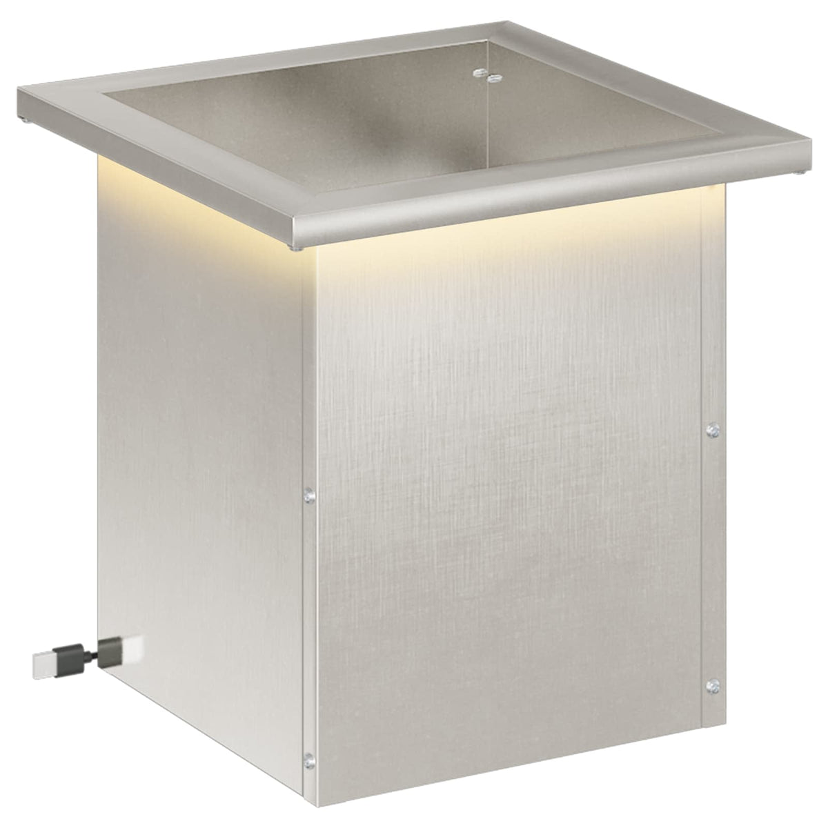 Odlingslåda med LED Silver 30 x 30 x 30 cm Rostfritt stål