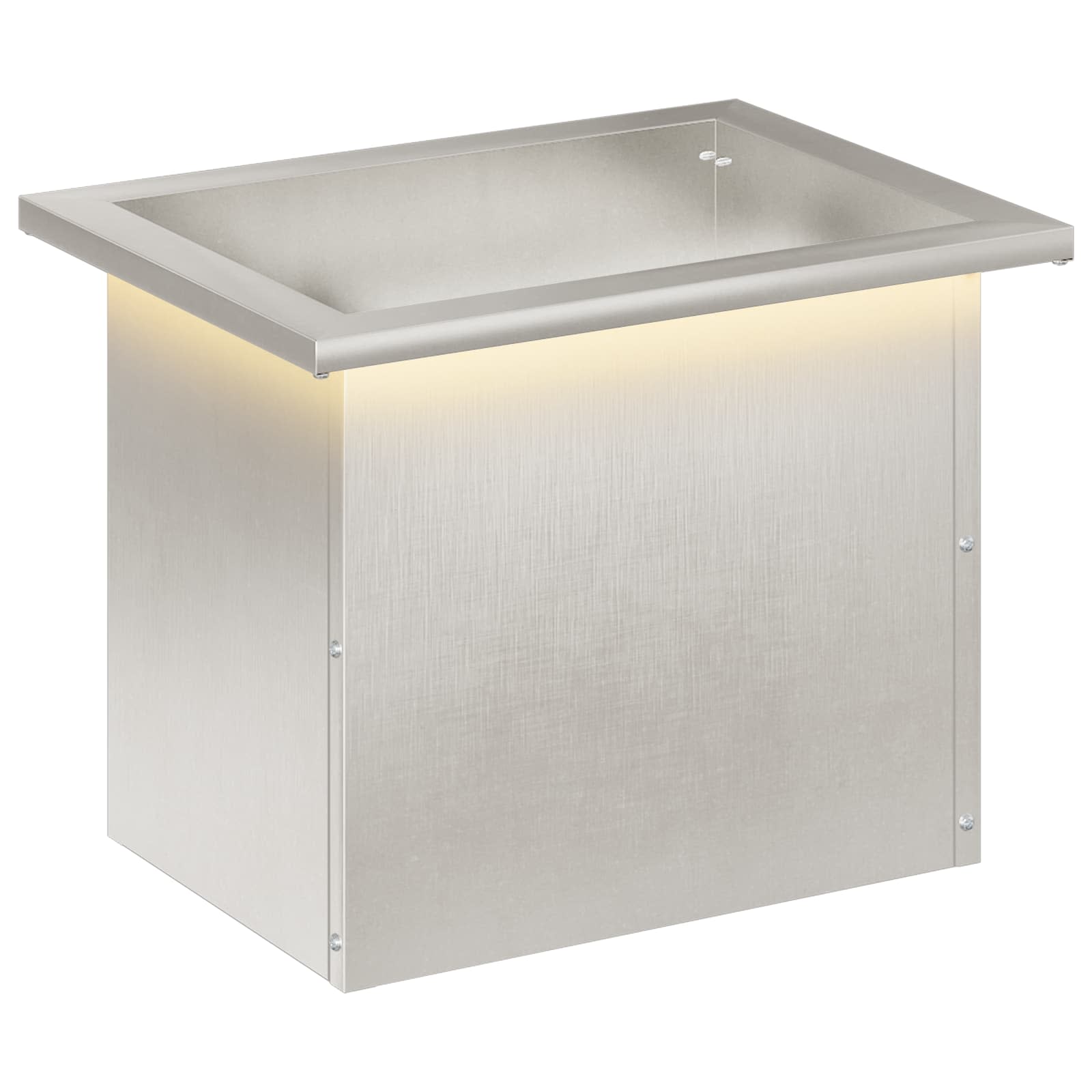 Odlingslåda med LED Silver 30 x 40 x 30 cm Rostfritt stål