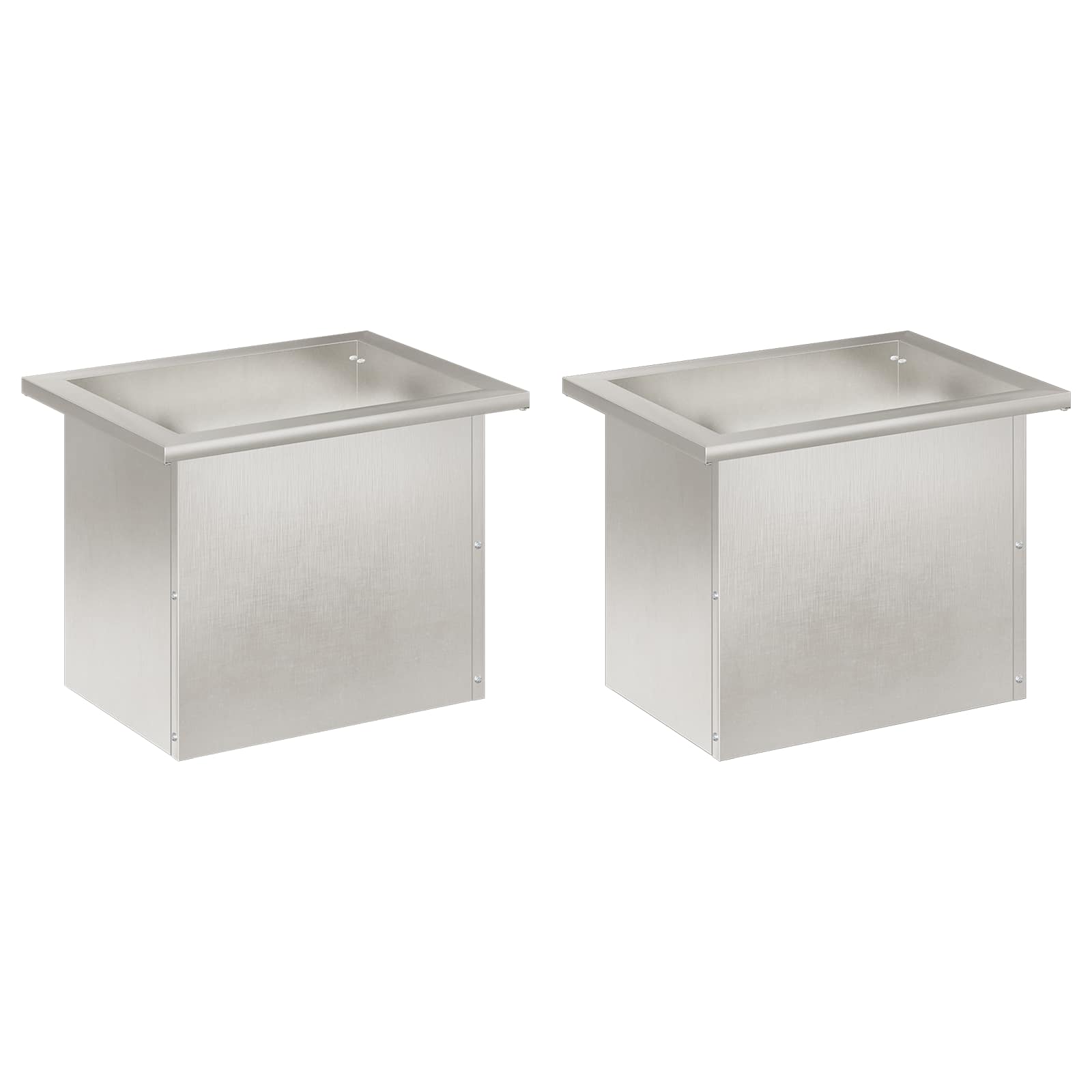 Odlingslåda med LED 2 st Silver 30 x 40 x 30 cm Rostfritt stål