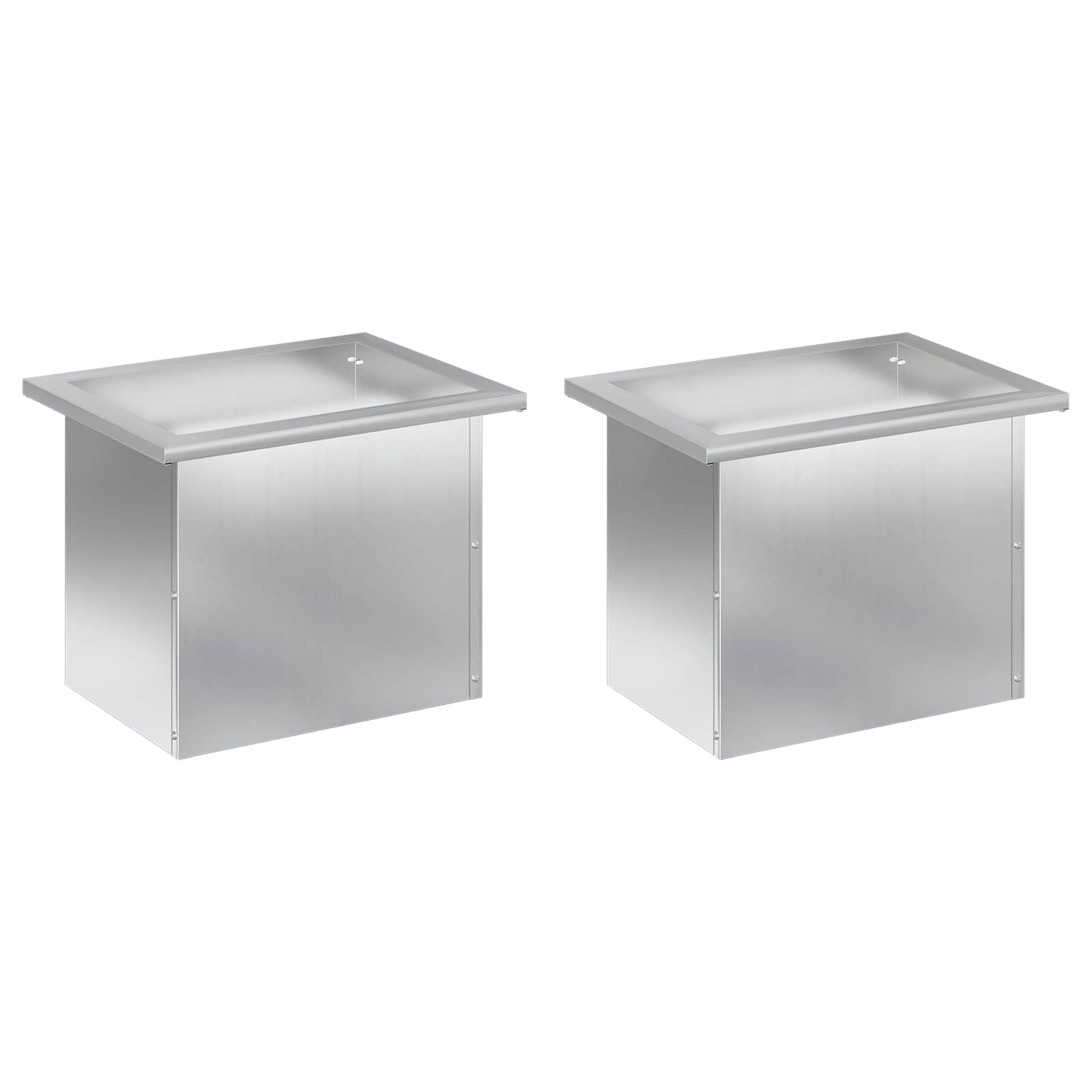 Odlingslåda med LED 2 st Silver 30 x 40 x 30 cm
