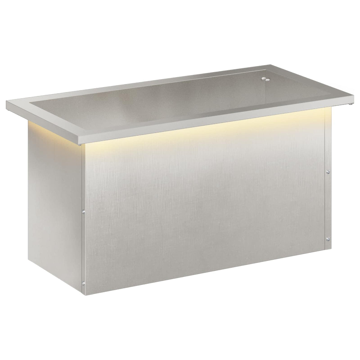 Odlingslåda med LED Silver 30 x 60 x 30 cm Rostfritt stål