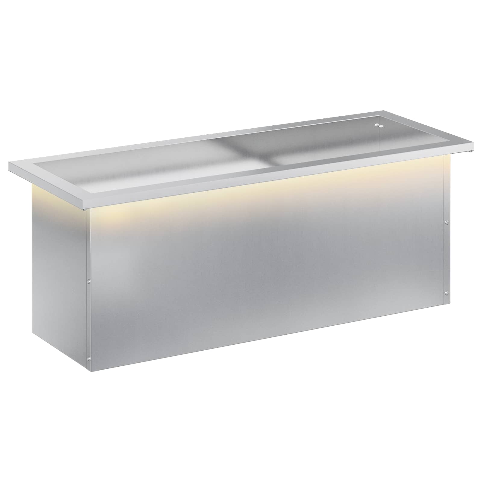 Odlingslåda med LED Silver 30 x 80 x 30 cm Galvaniserat stål