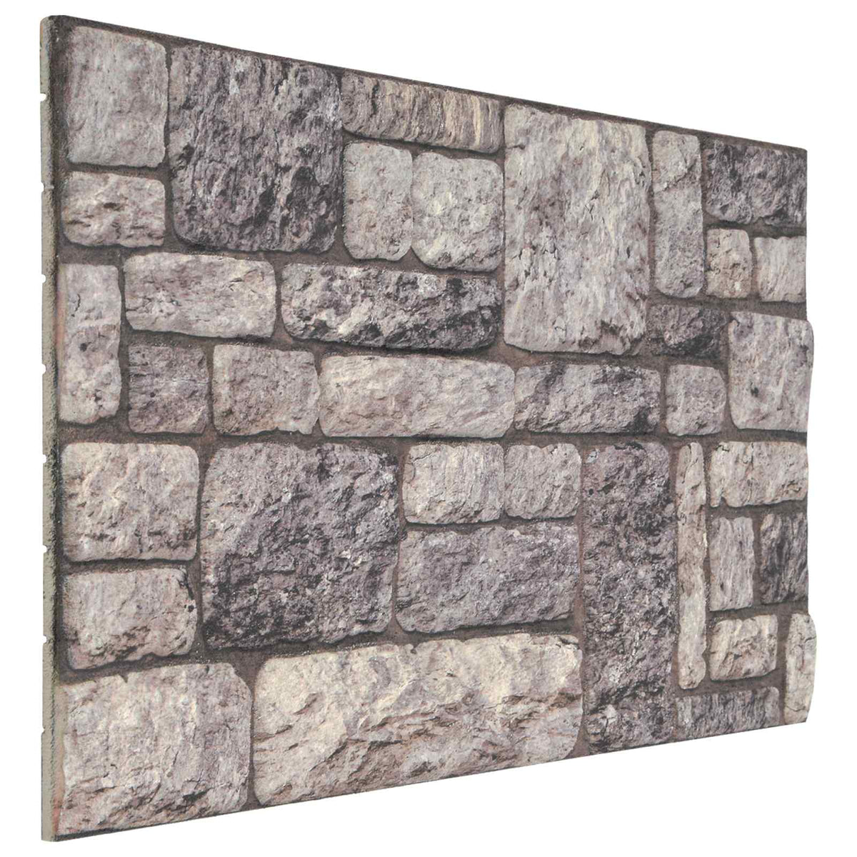 Väggpaneler 10 st 100 x 50 cm Grå och Vit EPS Skum