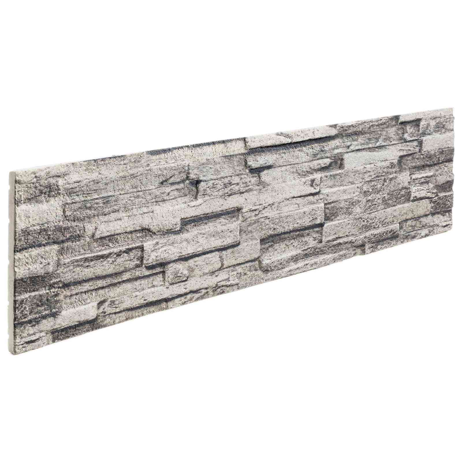 Väggpaneler 10 st 100 x 25 cm Ljusgrå EPS Skum