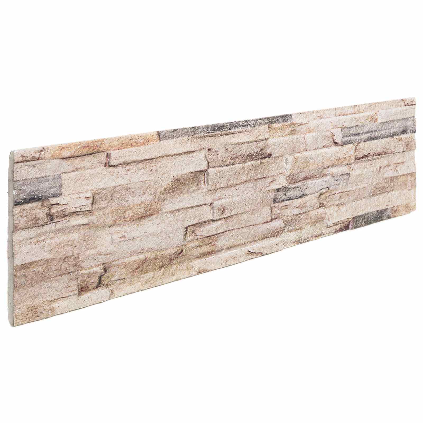 Väggpaneler 10 st 100 x 25 cm Vit och röd EPS Skum