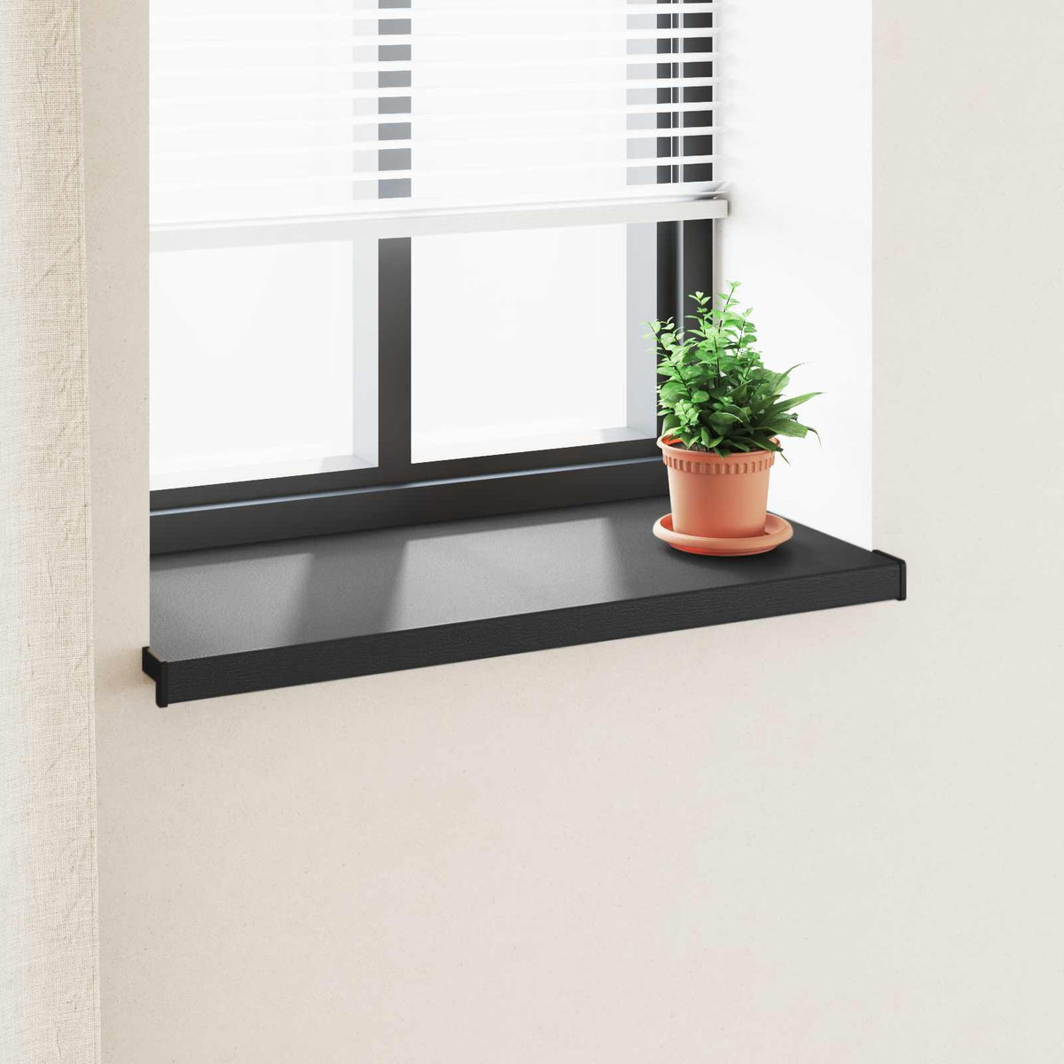 Fönsterbräda Svart med träådring 100 x 45 x 4,5 cm PVC