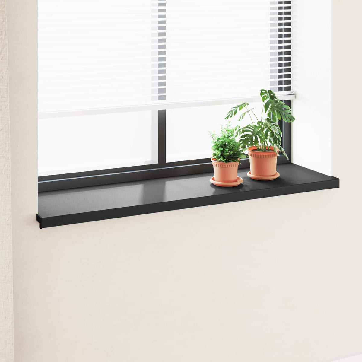 Fönsterbräda Svart med träådring 160 x 45 x 4,5 cm PVC