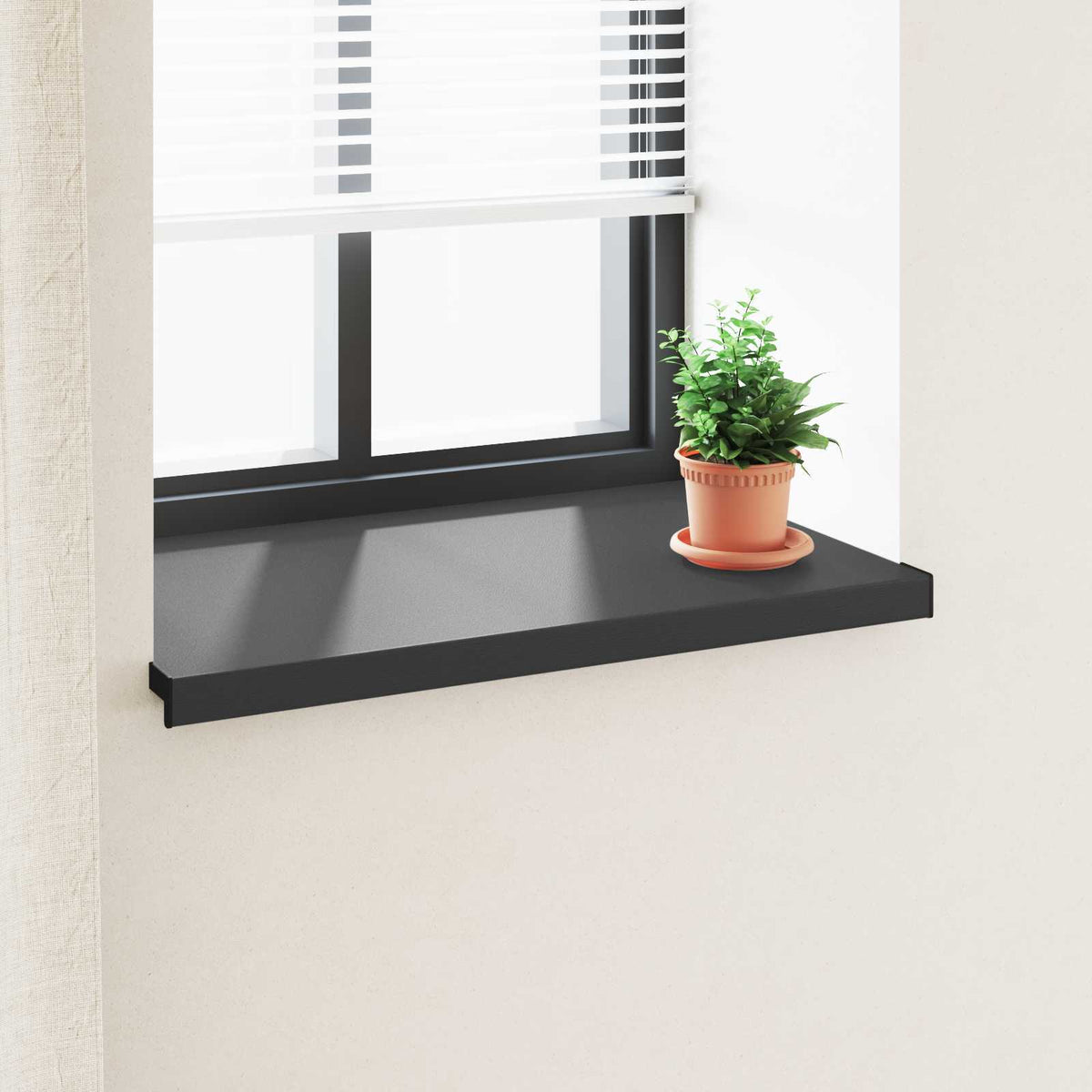 Fönsterbräda Svart med träådring 60 x 50 x 4,5 cm PVC
