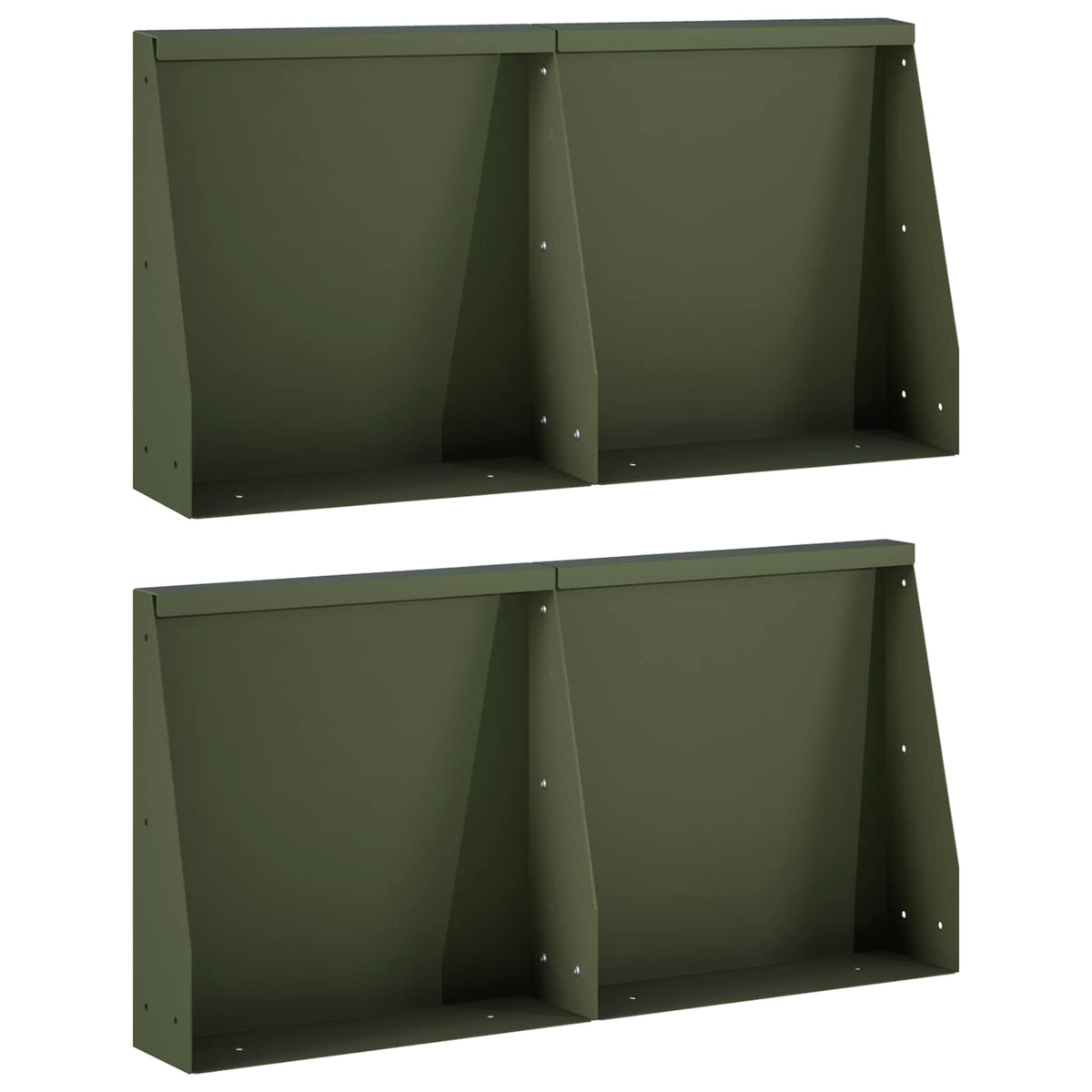 Stödvägg 4 st 40 x 12 x 40 cm Stål Olivgrön