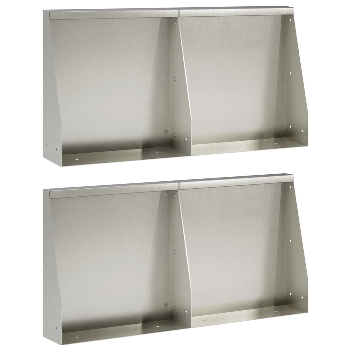 Stödvägg 4 st 40 x 12 x 50 cm Rostfritt stål Silver