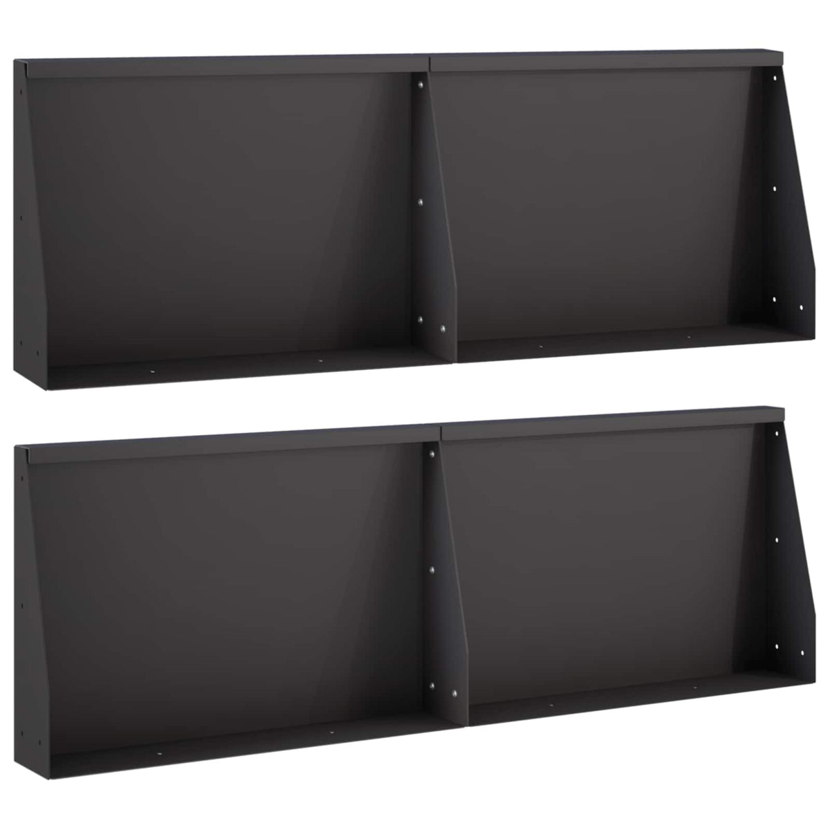 Stödvägg 4 st 60 x 12 x 50 cm Stål Svart